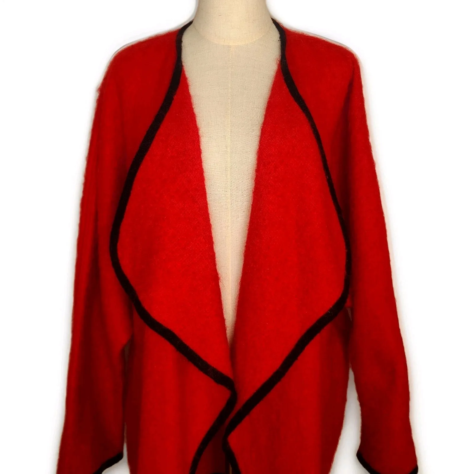 Vtg Tony Lambert Collections Women Mohair Blend Sweater Jacket Dohlman Sleeve‎ M Red Size M - Image 2