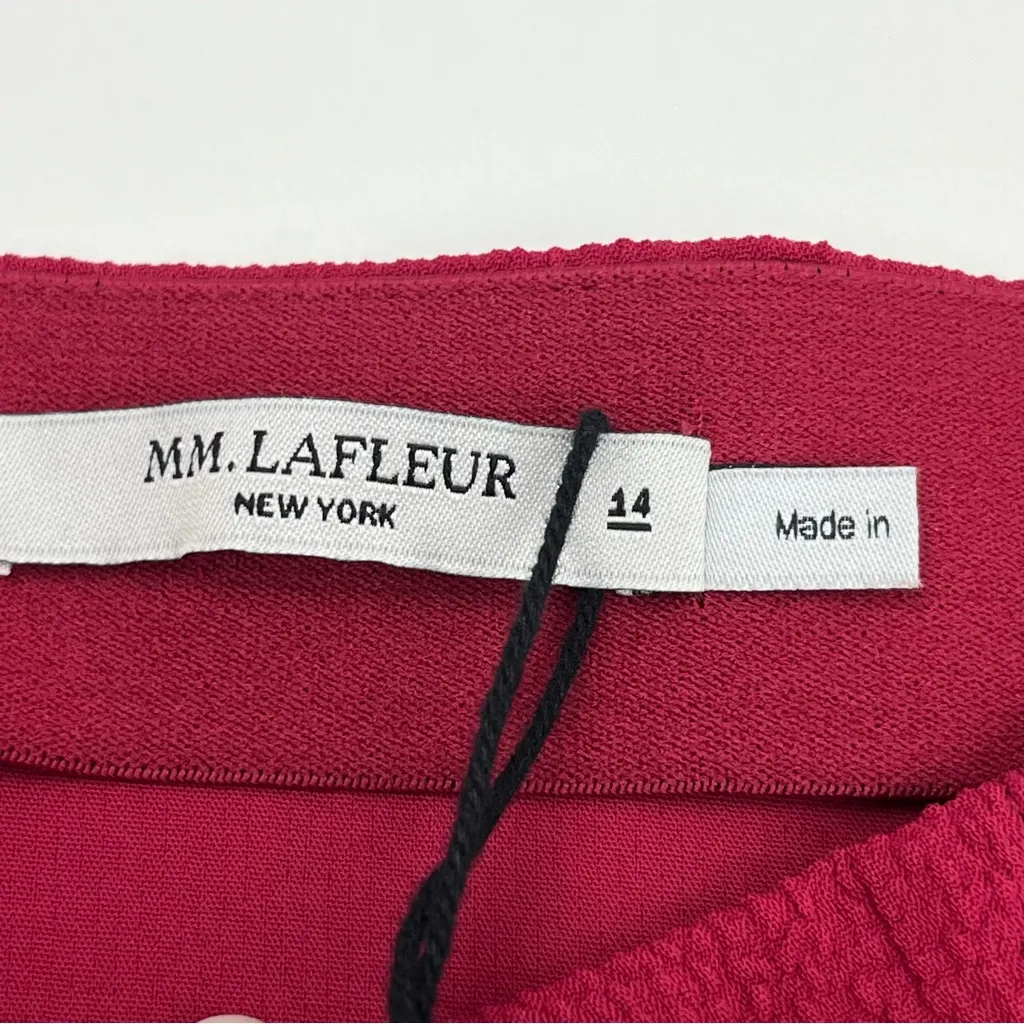 MM Lafleur The Dorchester 1.0 Staccato Hibiscus Pink Skirt Women 14‎ Zipper NEW - Image 2