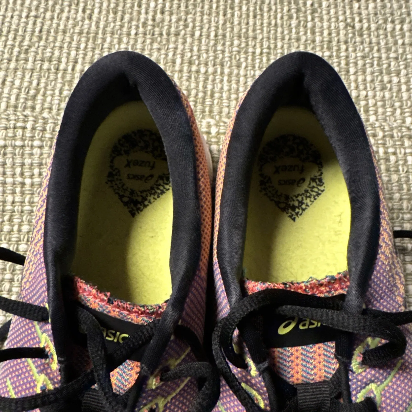 ASICS fuse Gel F910218 Women's Size 8 1/2 Orange Yellow Purple - Image 3