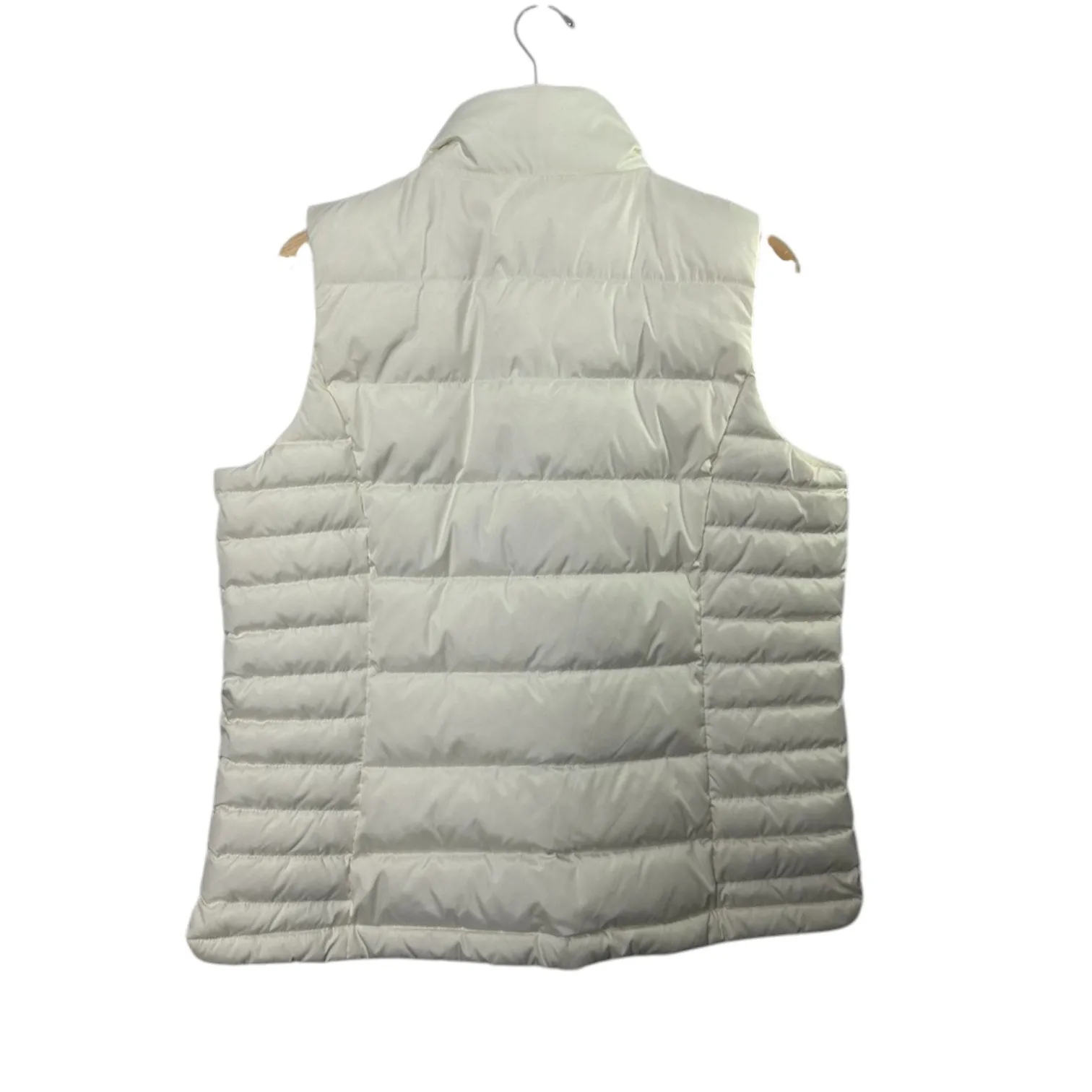 Lands End Ivory Goose Down Puffer Full Zip Vest Women's Large 14/16 NEW - Image 6