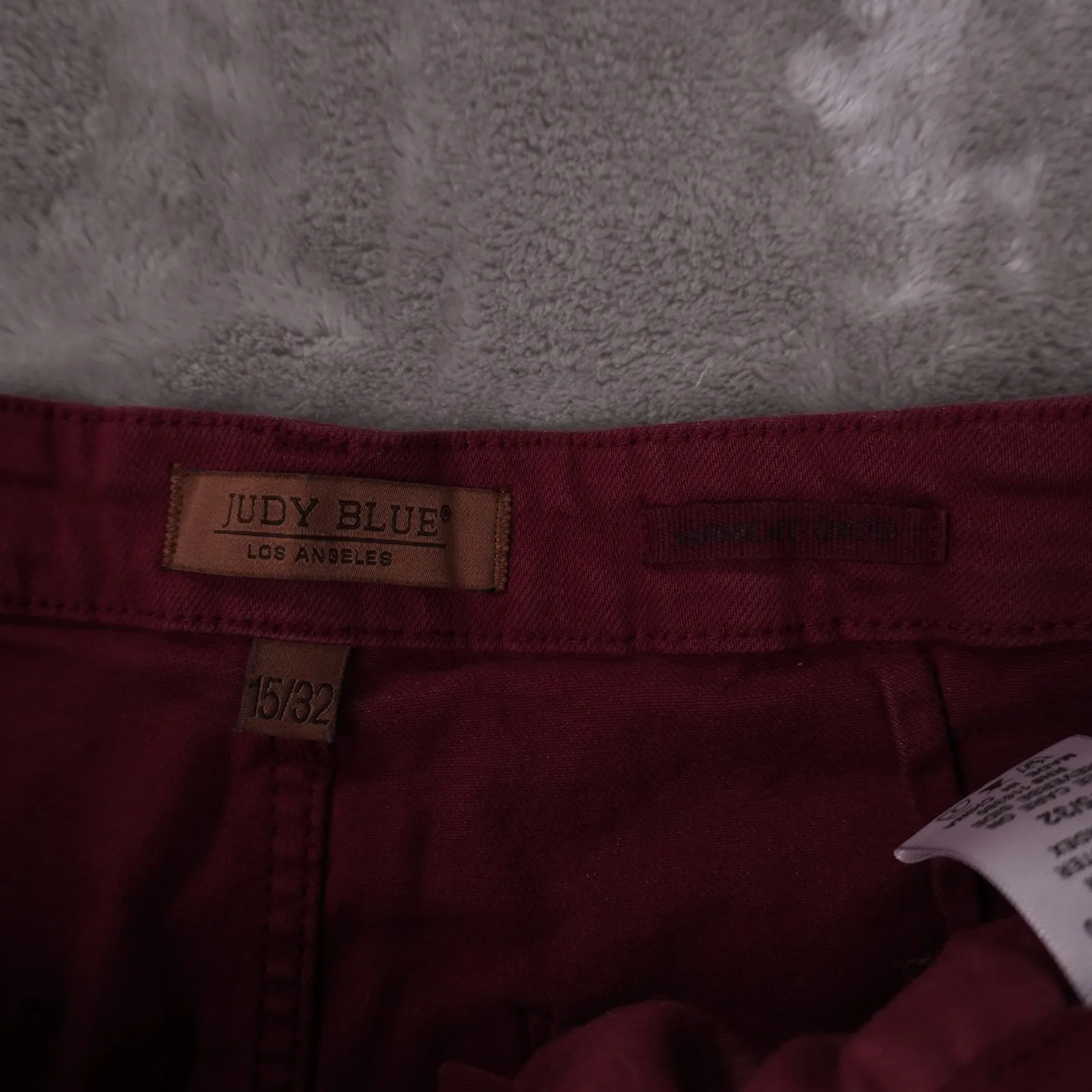 Judy Blue Garment Dyed Wide Leg Jeans Women's 15/32  Burgundy Red City Boho - Image 3