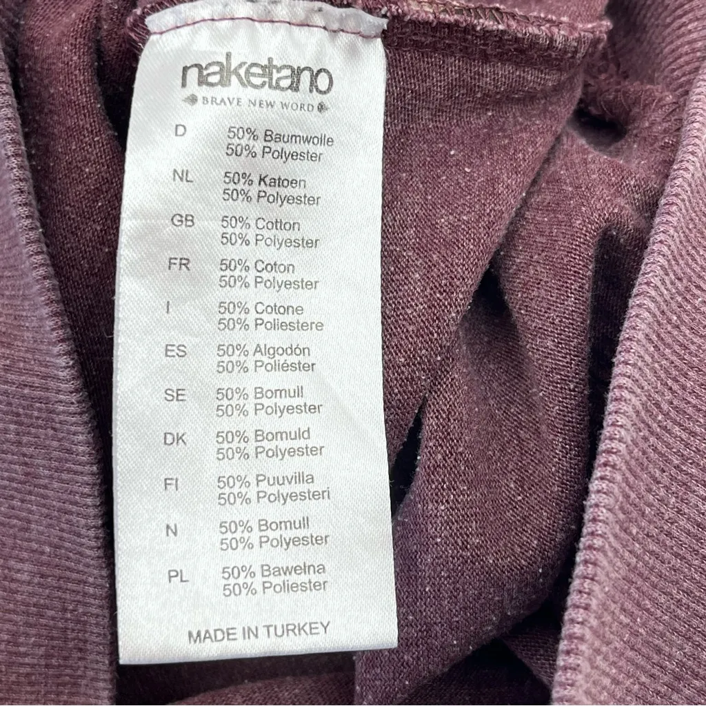 Naketano The Poet’s Choice Faded Red Stars Sweatshirt Womens‎ Size Medium *FLAW - Image 3