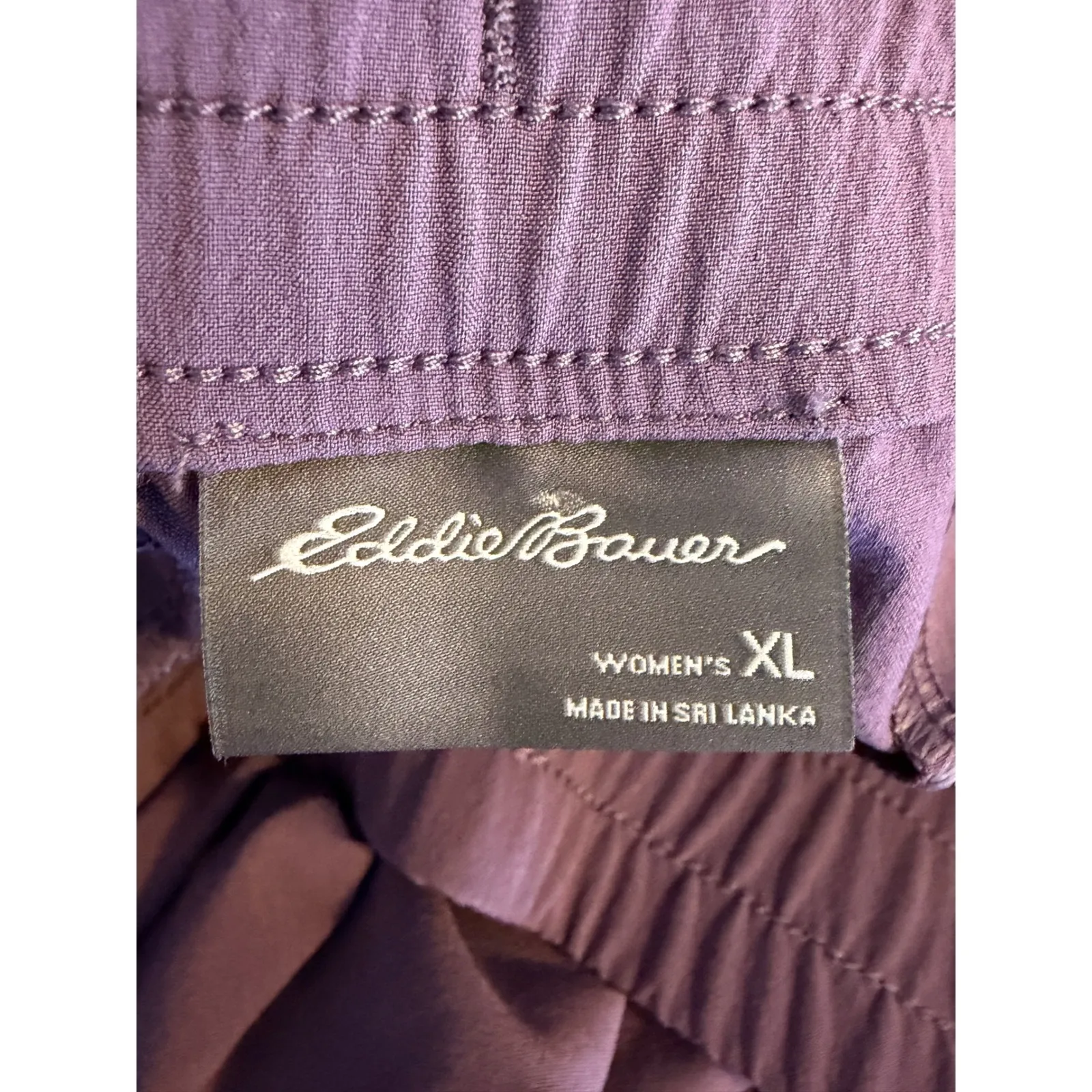 Eddie Bauer Womens XL Purple Capri Pants Drawstring Waist Zippers Lightweight - Image 7