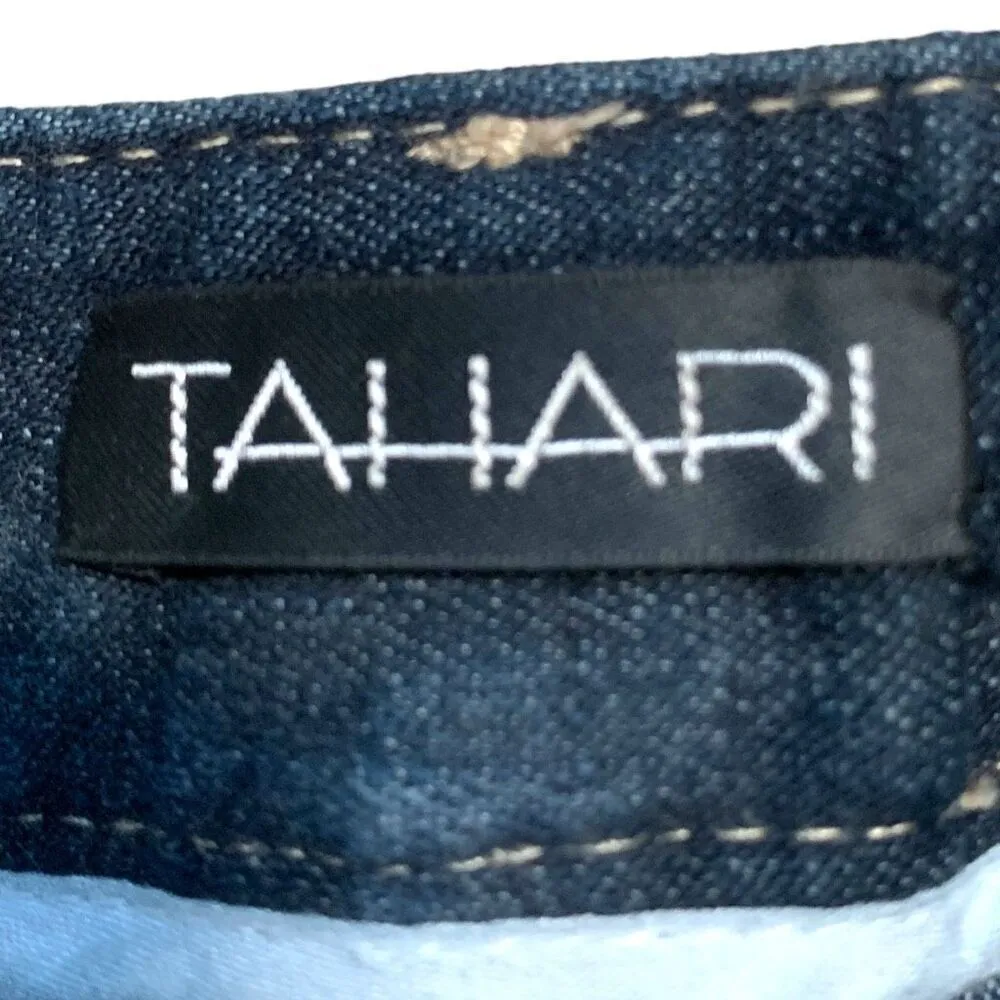 Tahari Jeans Dark Wash Low Rise Bootcut Stretch Denim Classic Western Size 2 - Image 7