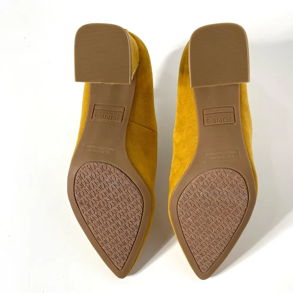 Jones New York Mustard Vegan Suede Chunky Metallic Heel Pumps Size 6 - Image 8
