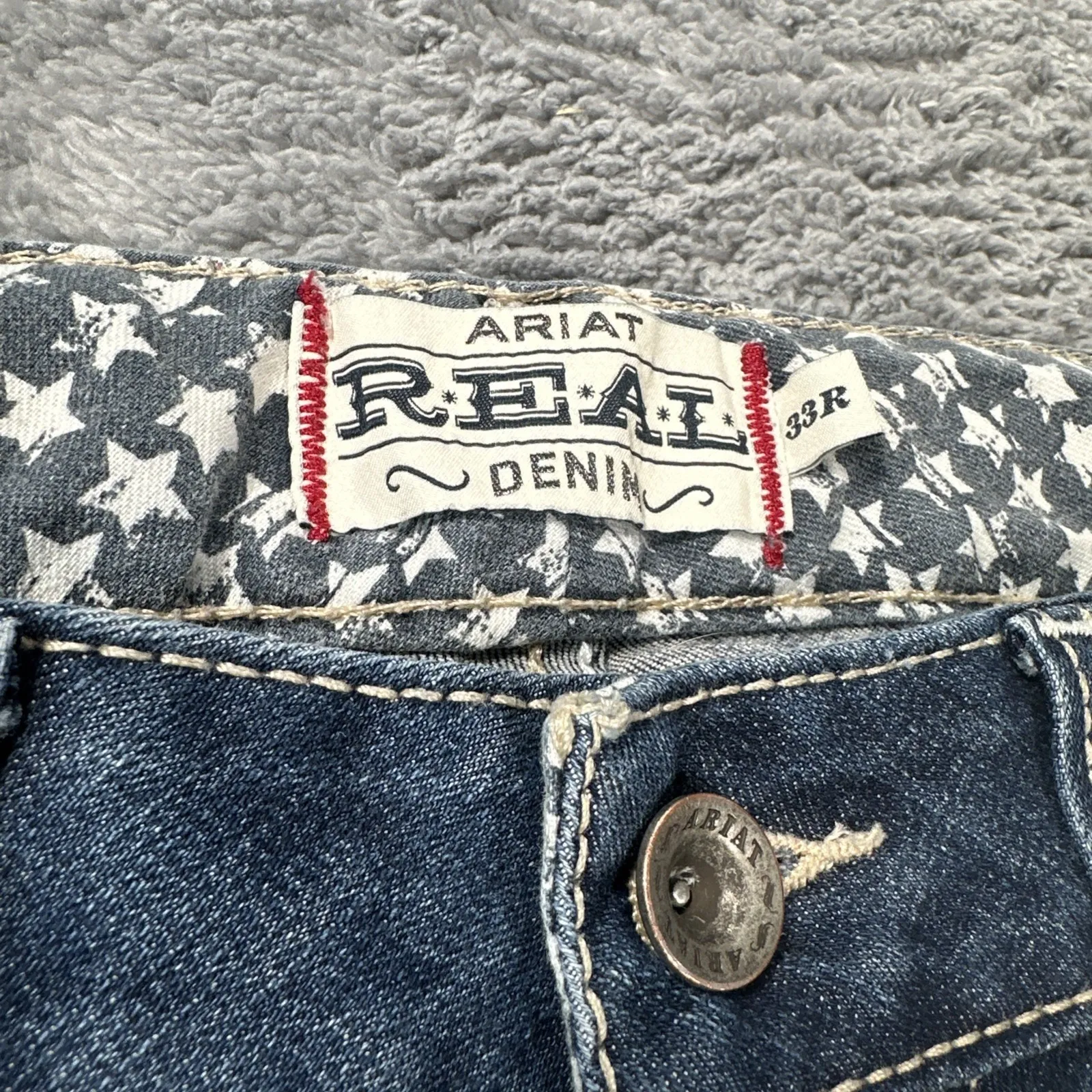 Ariat Real Denim Jeans Women 33R Blue Mid Rise Skinny Ella Stretch Denim Cowgirl - Image 4