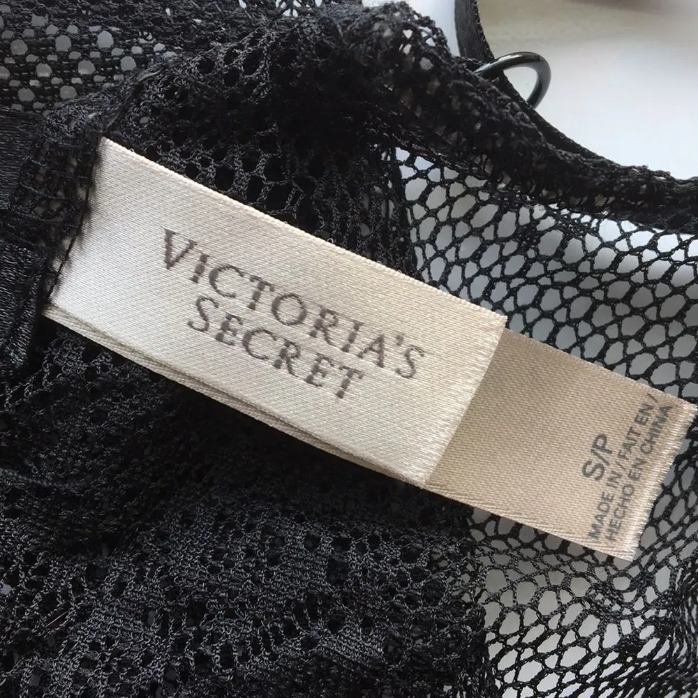 Victoria’s Secret Black Sheer Short Lace Strappy Back Sleep Dress S NEW - Image 10