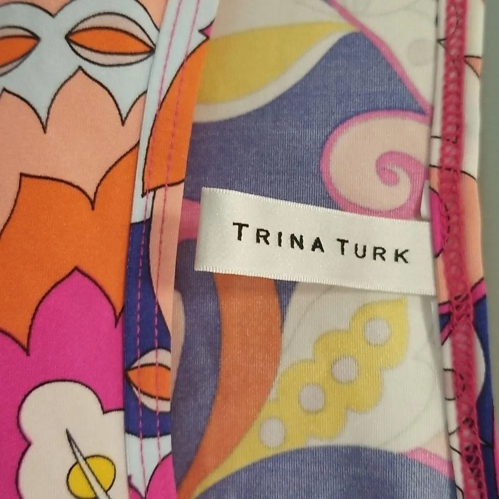 💕TRINA TURK💕 Sevilla Tunic ~ Swimsuit Coverup Multi-Color Print Small NWOT - Image 14