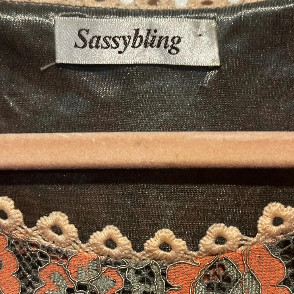 Lace babydoll dress. Pink and green size L Size L - Image 4