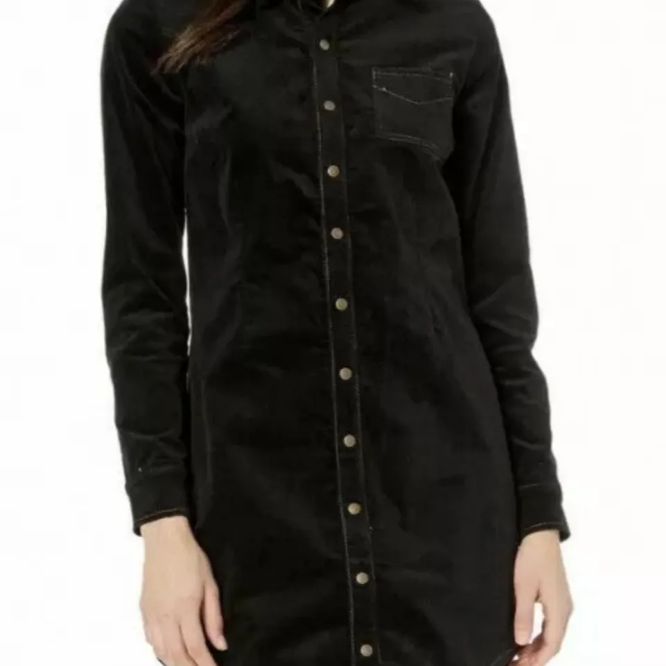 NWT CHASER Corduroy Long Sleeve Shirt Dress‎ Tawny Size Small - Image 3