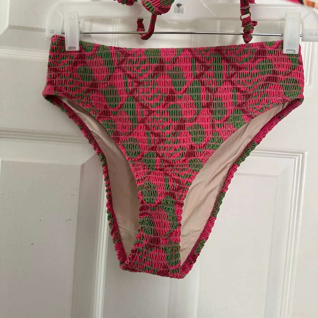 Farm Rio smocked bikini bathing suit high rise push-up seasheel small new - Image 8