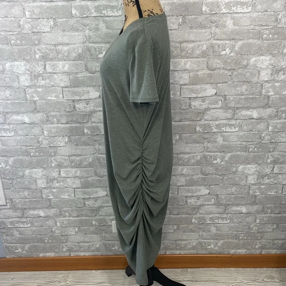 Treasure & Bond Green Ruched Tshirt Dress - Image 2