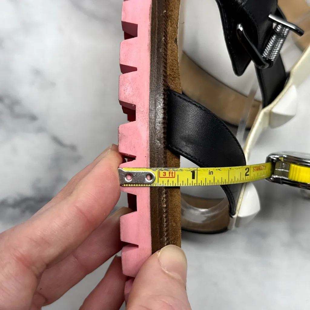 Christian Louboutin RockNBuckle Studded Buckle Gladiator Flat Sandal Shoes 38 - Image 11