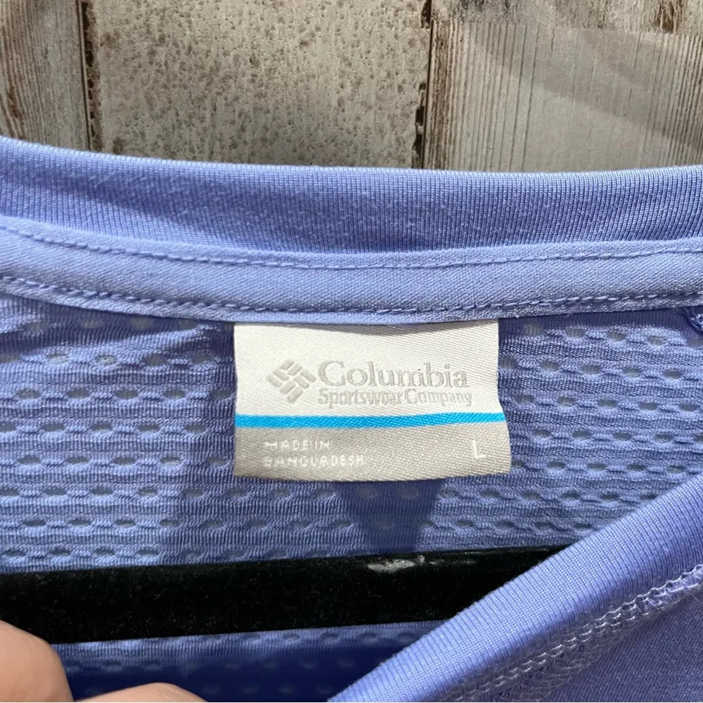 Columbia Women’s Maplegate Blue Performance Shirt Quick Dry Fishing Large - Image 2