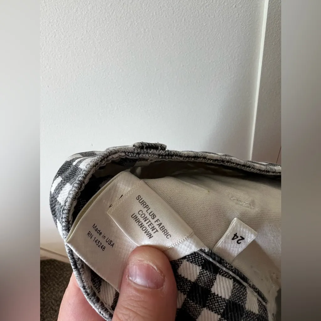 Reformation Mini Bianca Jean Denim Skirt Size 24 Black‎ White Checkered - Image 8