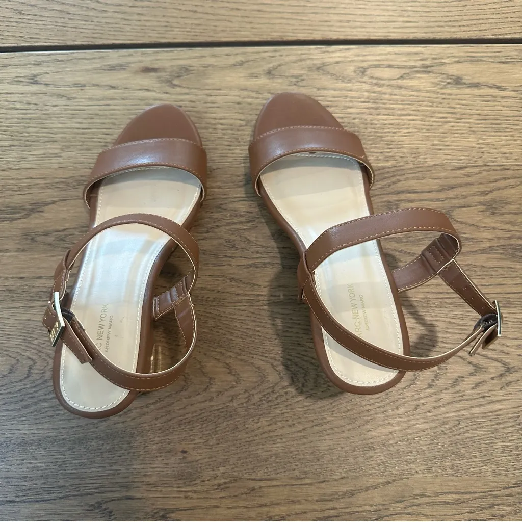 Marc New York Women’s Brown & Gold Hardware Wedges Size 9.5 - Image 4