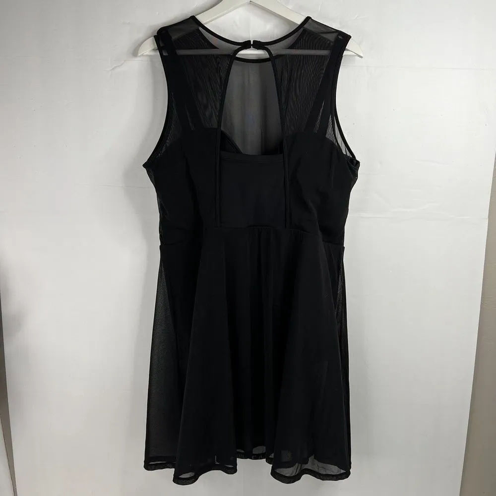 Torrid Plus Size 2 2X D/DD Black Underwire Long Mesh Overlay Swim Dress Swimsuit - Image 7