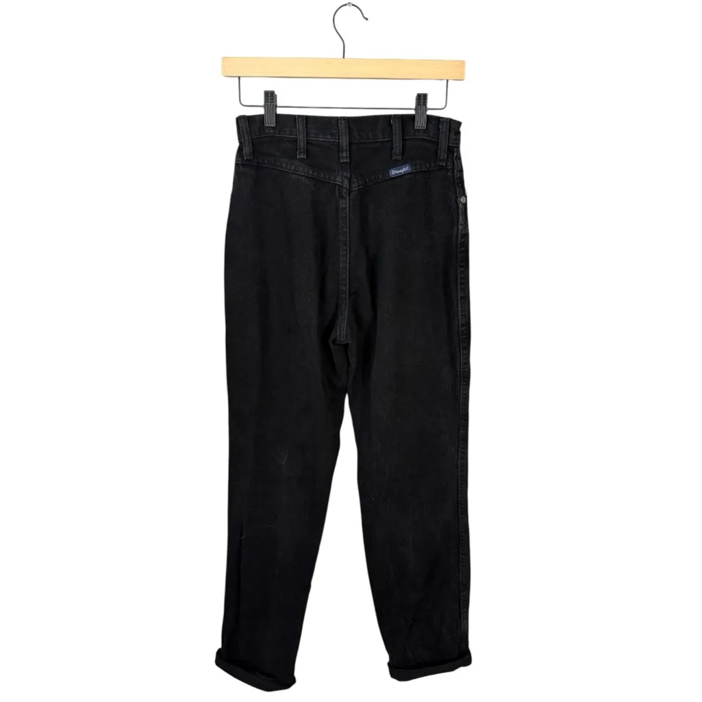 Wrangler Vintage Black High Rise Straight Mom Jean Bareback No Butt Pocket Jeans - Image 4