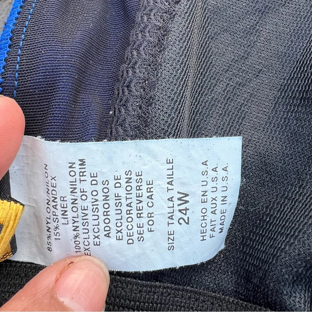 Vintage retro Robby Len one piece swim dress Vibrant Blue V neck size 24w - Image 11