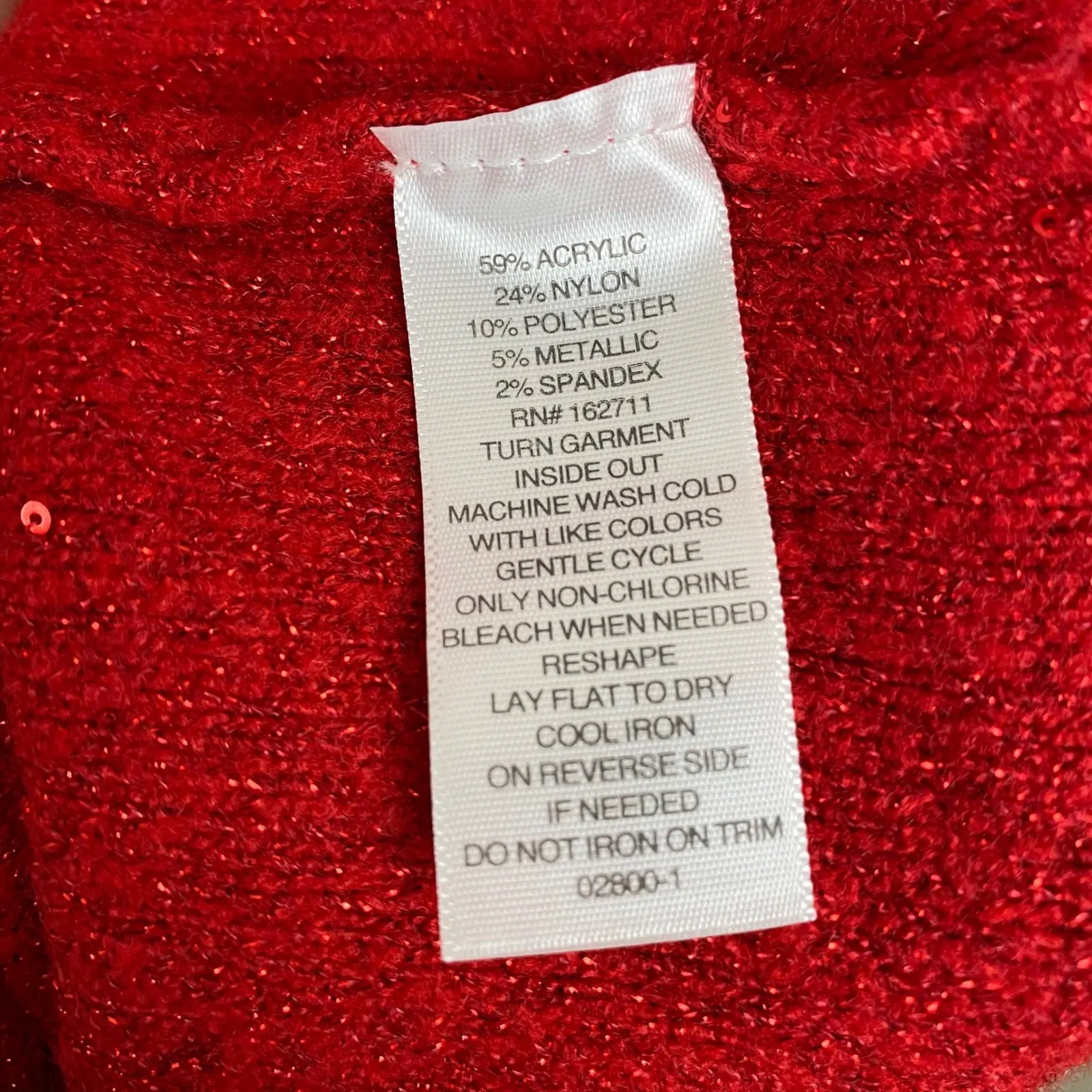 NWT Liz‎ Claiborne Women's Size 3x Red Sparkle Sequin Sweater Knit Top - Image 6