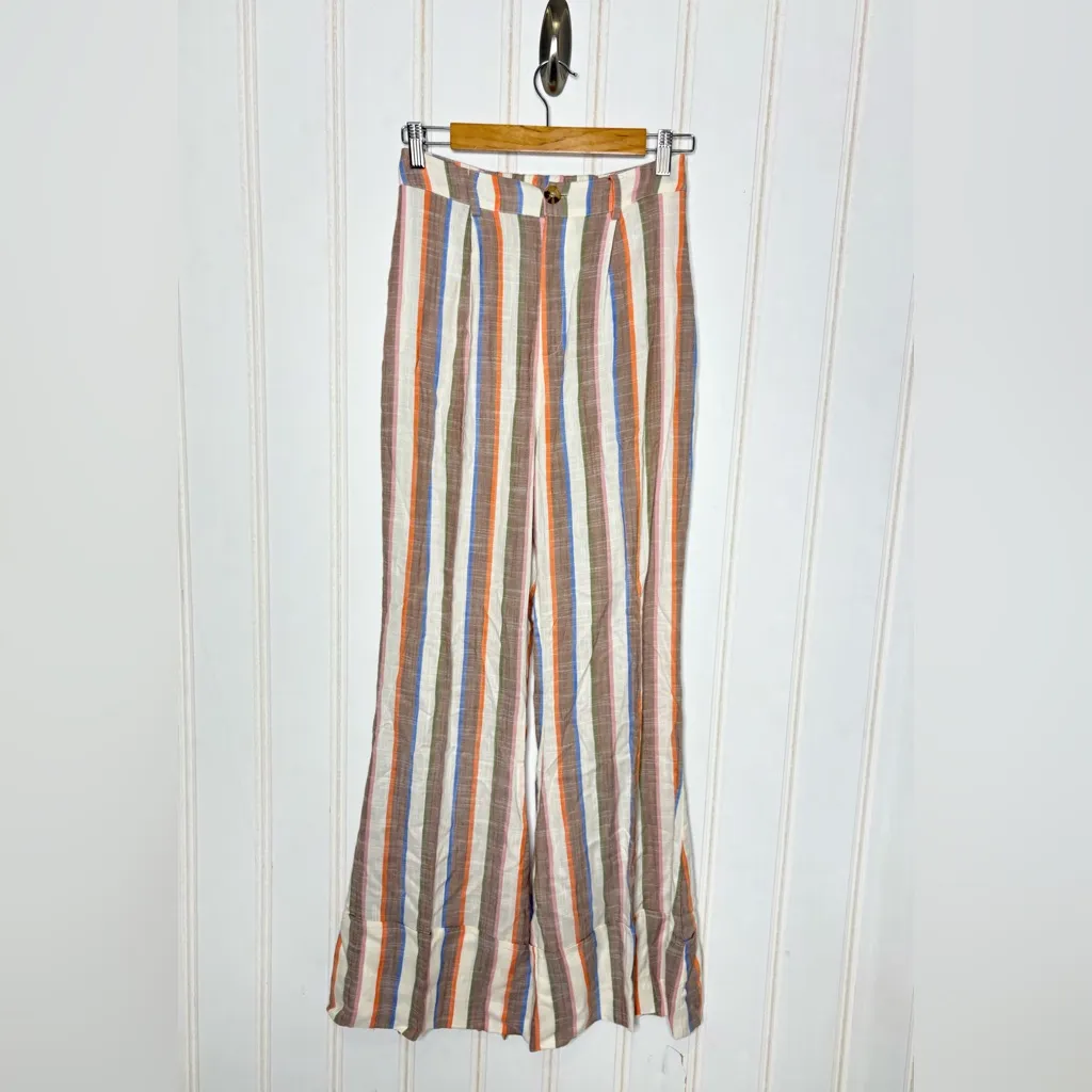 Show Me Your Mumu Edison Pants Wide Flare Leg Multicolor Striped 32 - Image 4