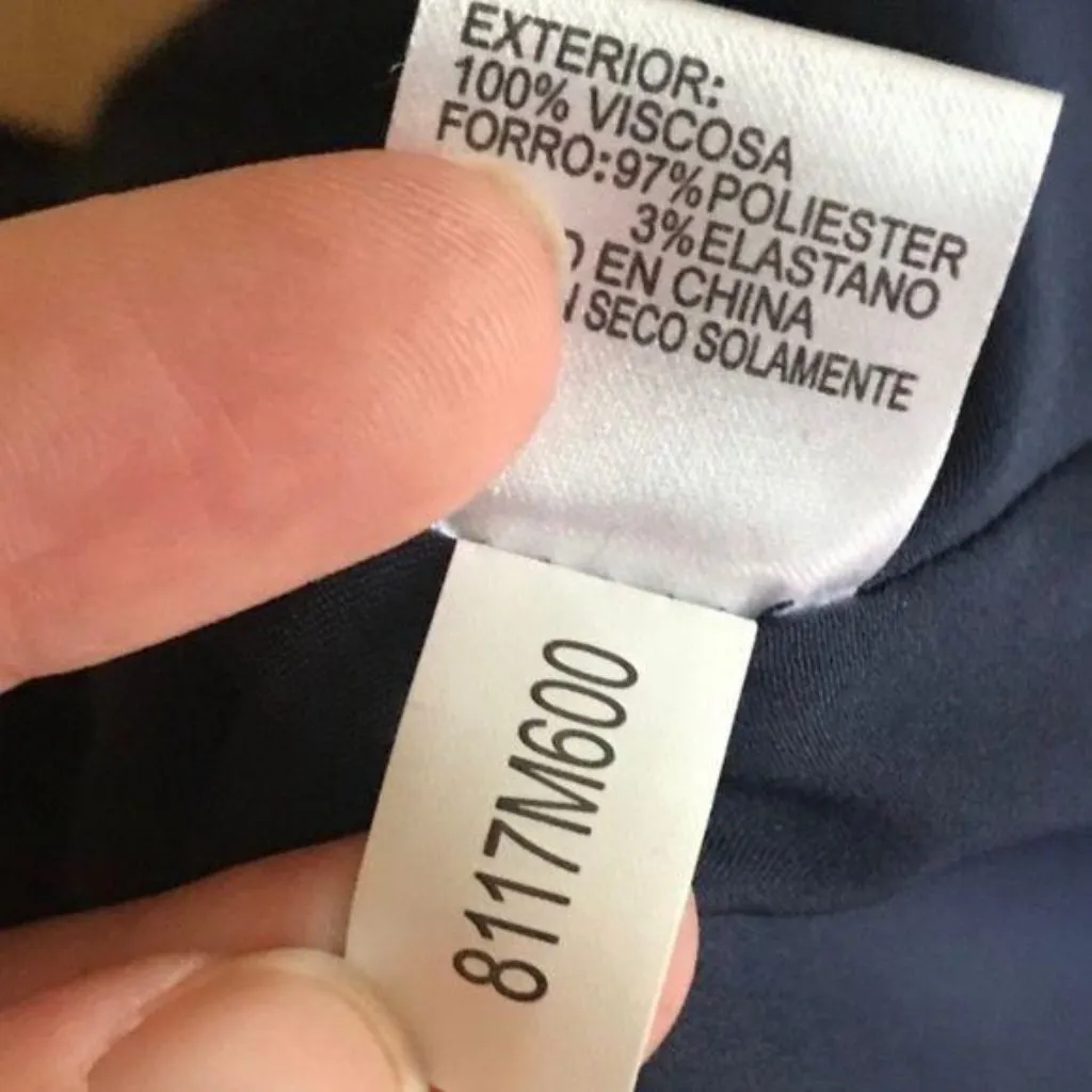 Cremieux Selina Tulip Sleeve Striped Satin Dress Size 28 Navy Blue Size XS New - Image 7