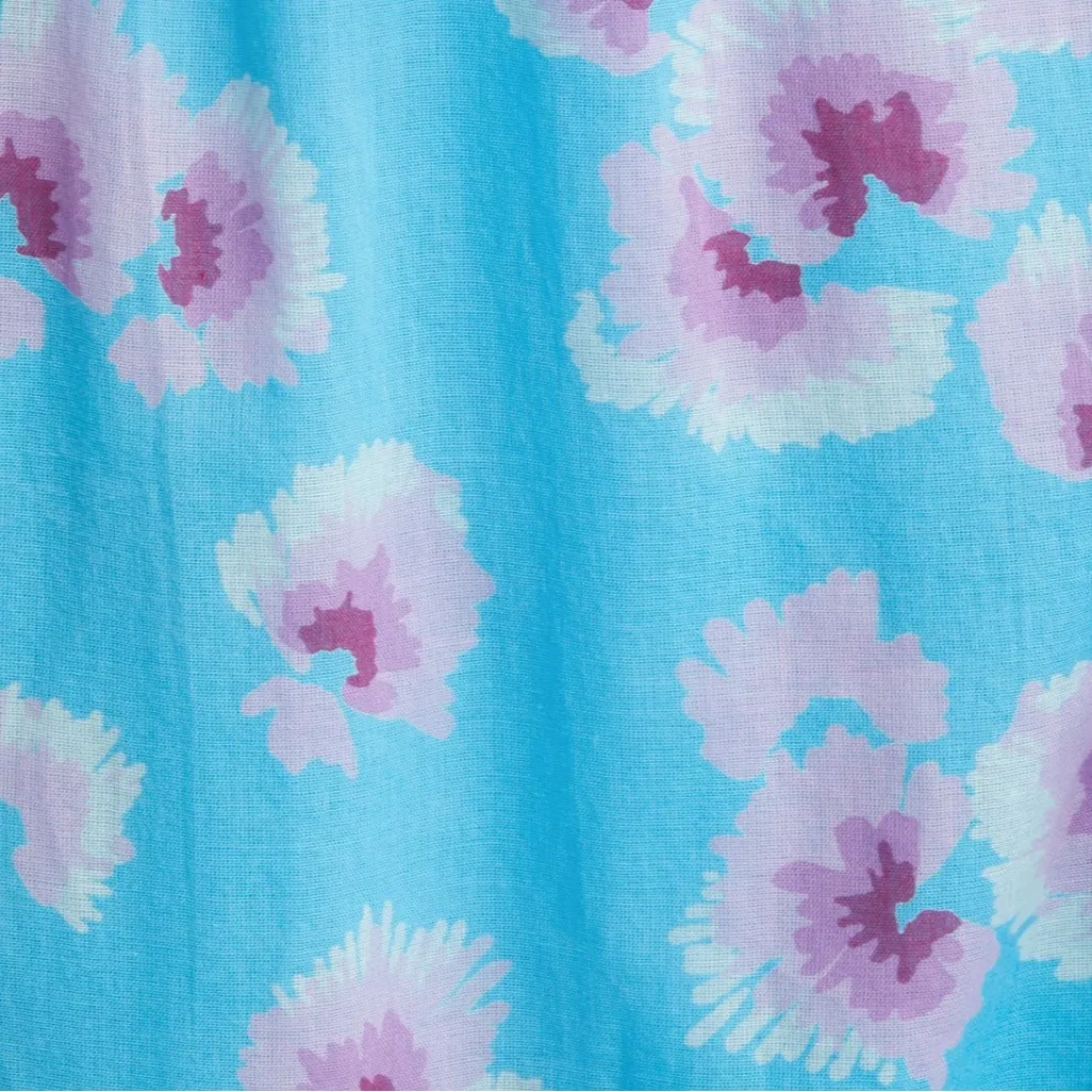 NWT Banjanan Anthropologie Elise Cotton Floral Wrap Midi Dress Blue Size XS - Image 7