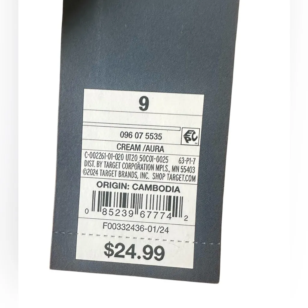 Women's Aura Two Band Slide Sandals Universal Thread Cream Size 9 NWT - Image 4