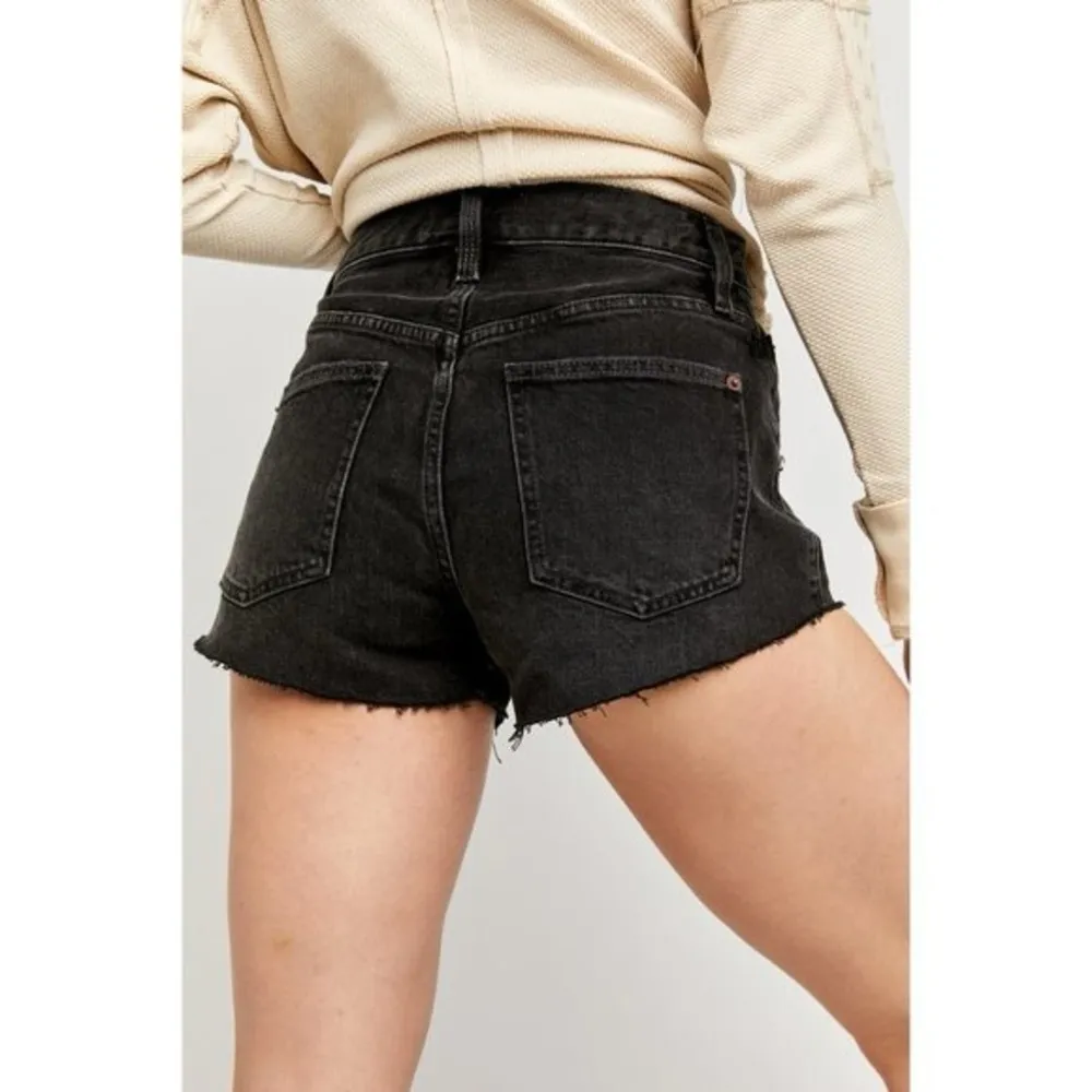 Free People Taliesin Washed Black Cut Off Shorts Size 25 - Image 3