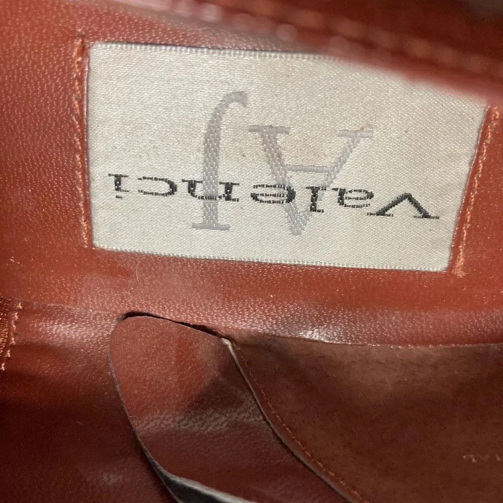 AJ Valenci Women's Brown Leather Chunky Heel Slip - Image 10