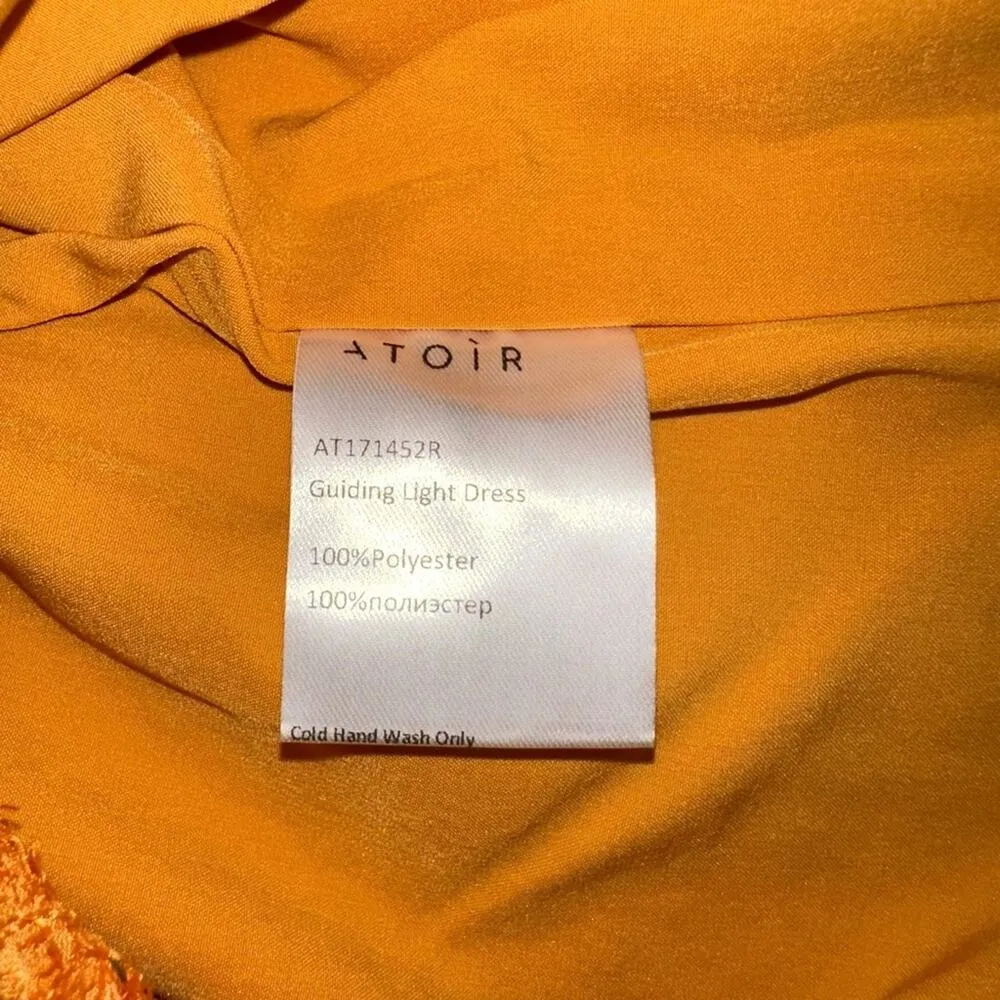 NWT Atoir Guiding Light Drape Accent Orange Textured Dress US4 Size 4 - Image 5