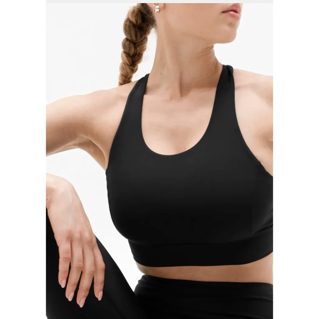 Athleta XS Train Free High Neck Sports Bra Cup D-DD X-Small  Black - Image 6