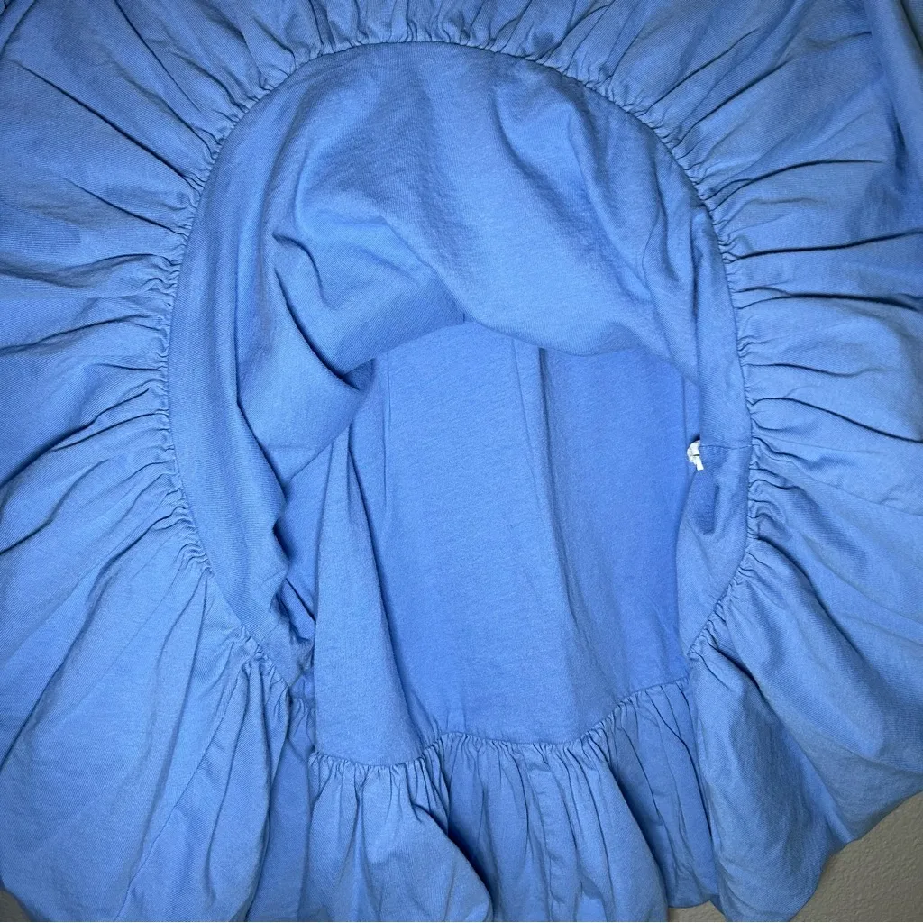 ZARA light blue short sleeve bubble t shirt dress women’s size large - Image 6