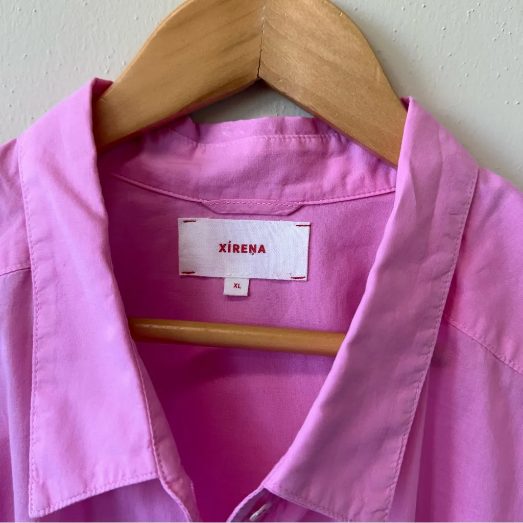 Xirena Pink Button Down Front Pocket Long Sleeve 100% Cotton Collard Shirt Size XL - Image 2