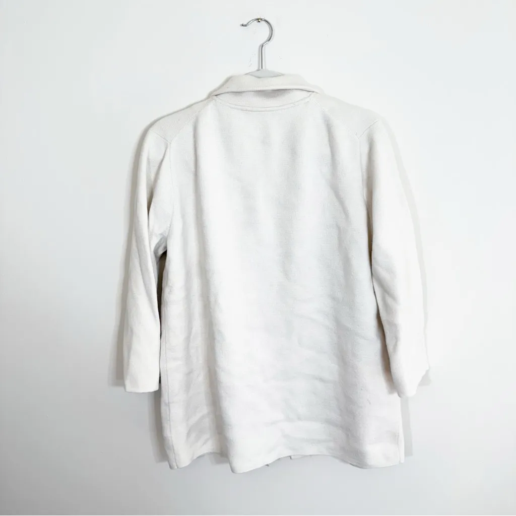J. Crew Sophie Open Front Sweater Blazer White Medium - Image 3