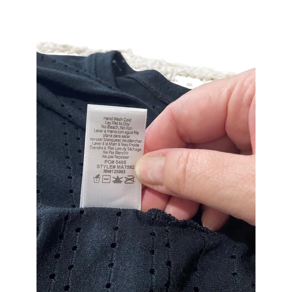 Beyond Yoga Eyelet Tee Shirt Black Size M - Image 5