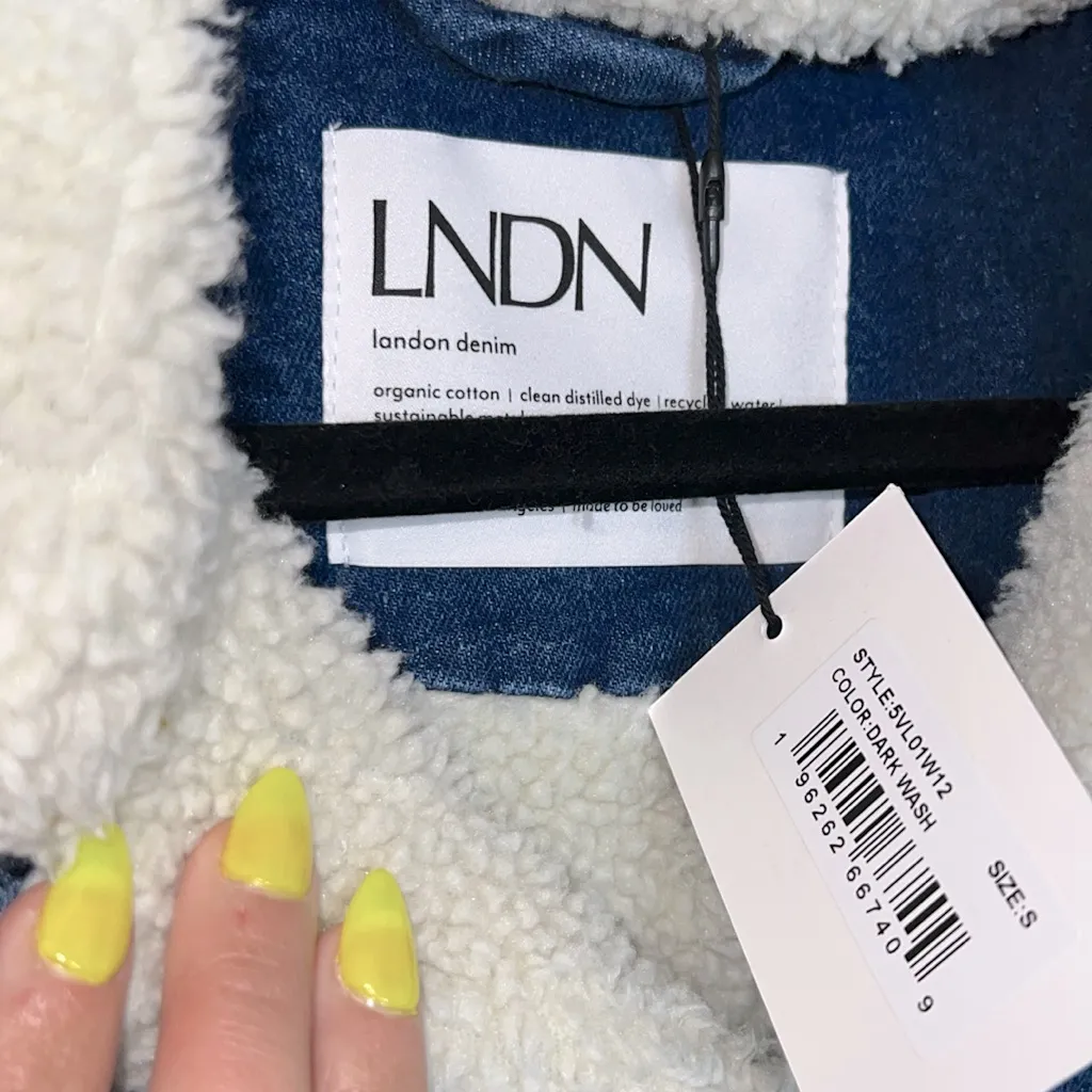 LNDN Landon Denim Sherpa Lined Denim Trench Coat - Image 6