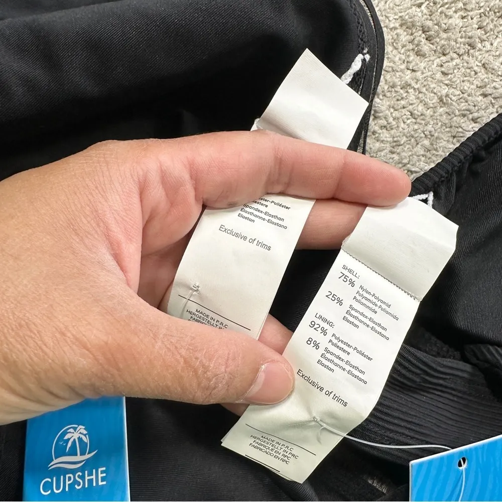 NWT Cupshe Women’s Black Halterneck Bikini Top M & High-Waisted Bottoms Set L - Image 15