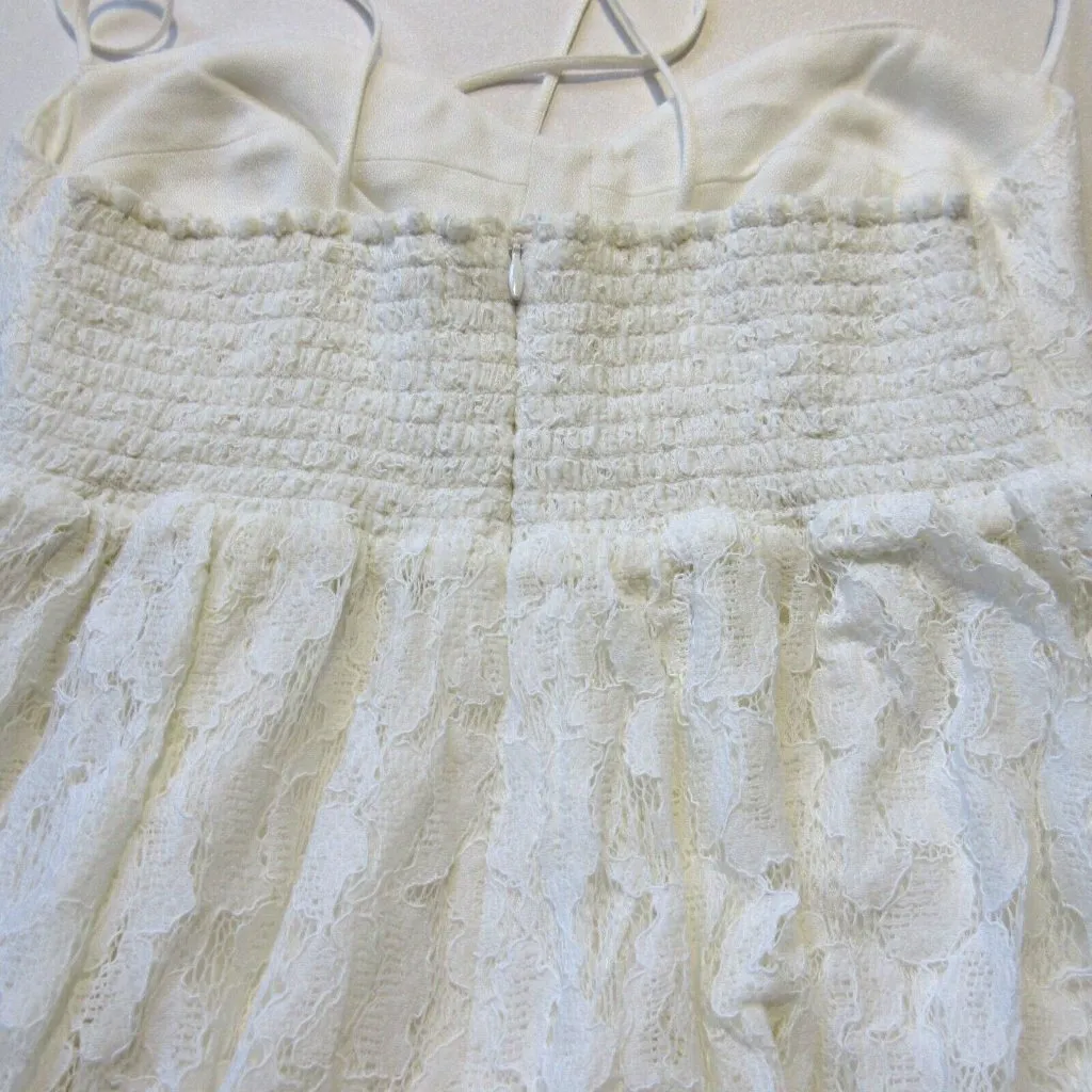 NWT Reformation Evangelina in Ivory Lace Tie Straps Fit & Flare Tank Dress 4 - Image 10