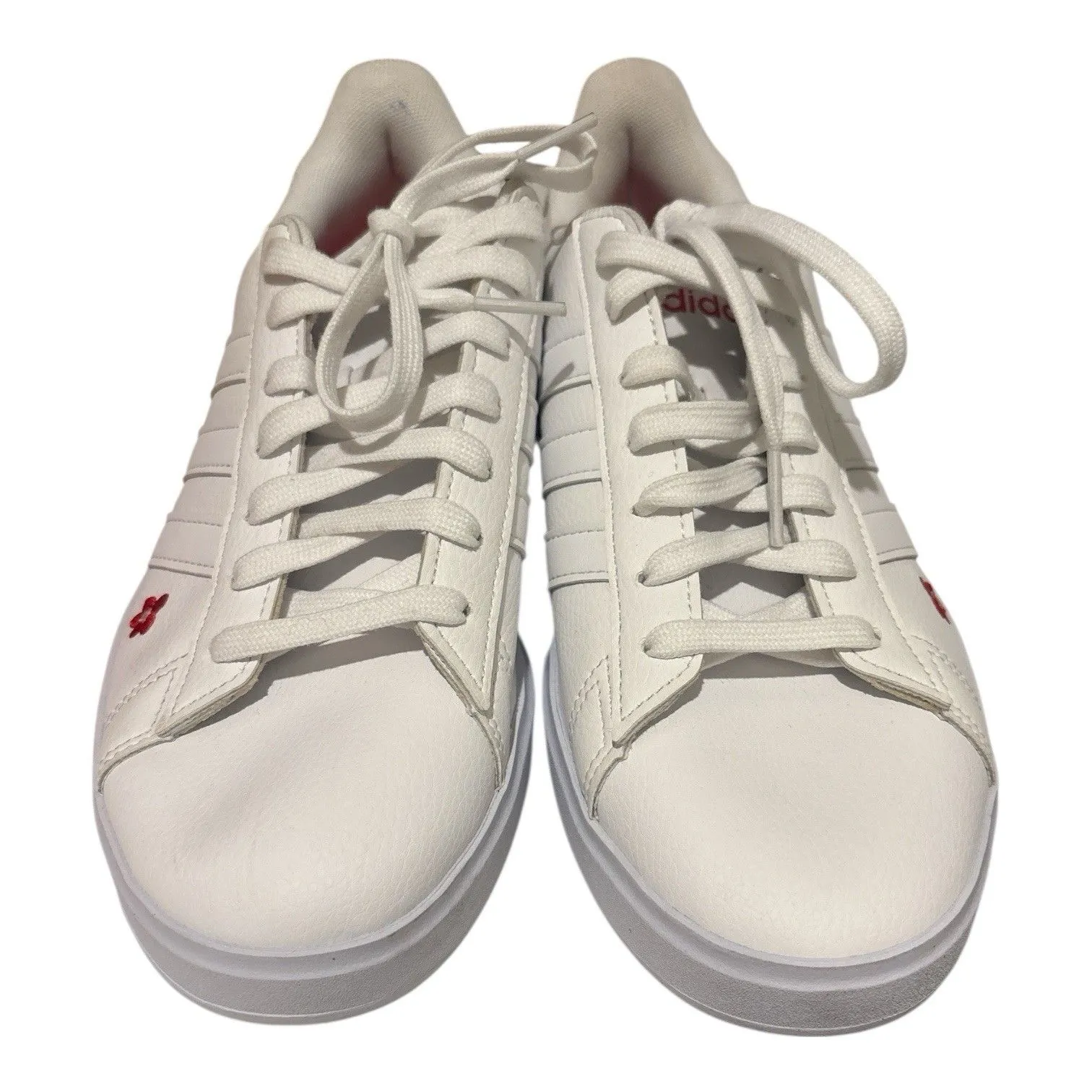 Adidas Grand Court Cloudfoam Floral Embroidery Size 8 - Image 4