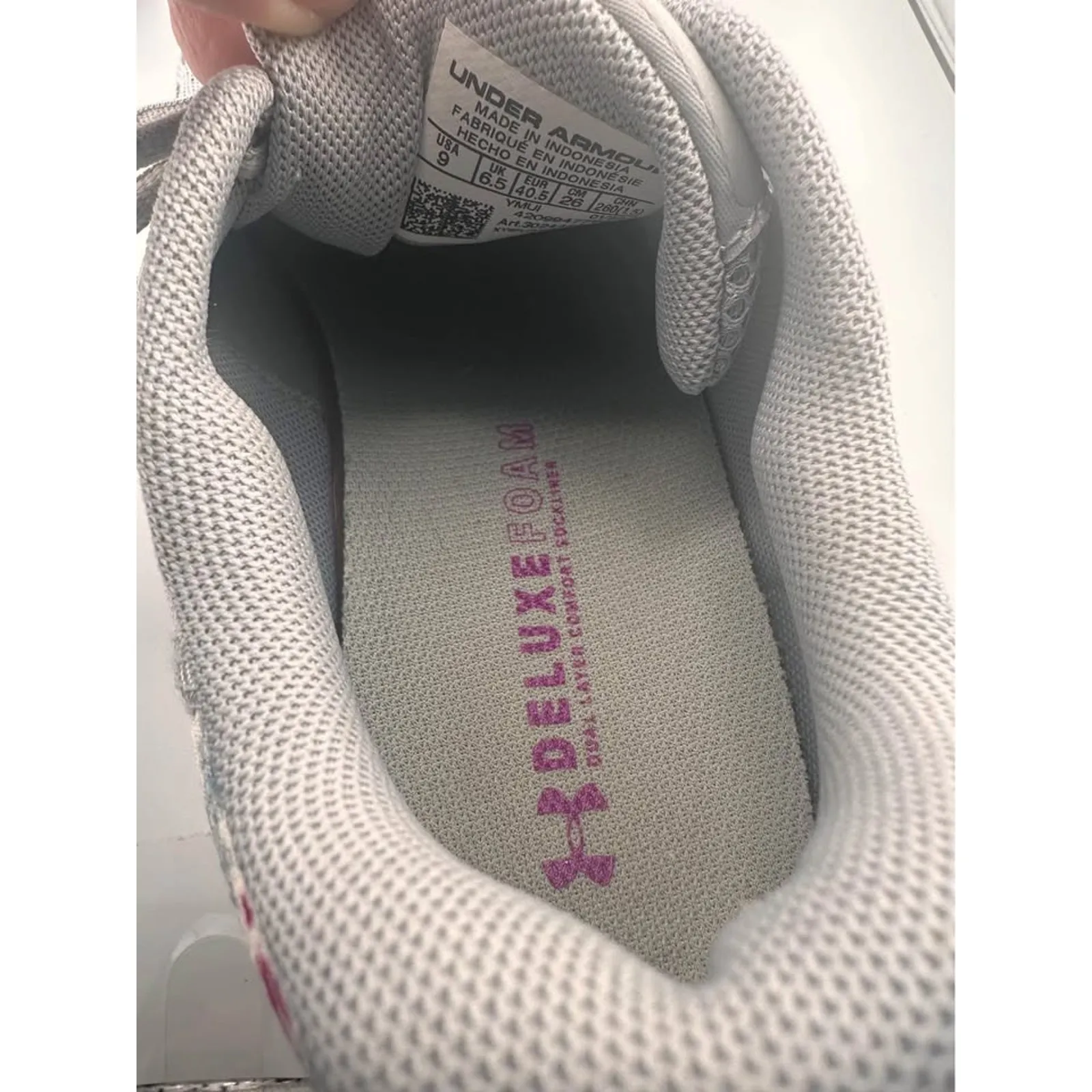 Under Armour; Floral/Gray running shoes; athletic shoes - Image 10