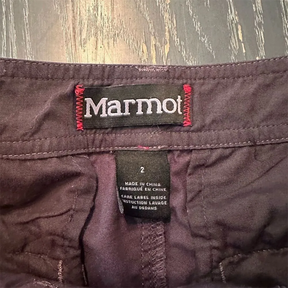 Marmot Women's Cargo Shorts Size 2 Navy Multiple Pockets Durable Zip Closure - Image 2