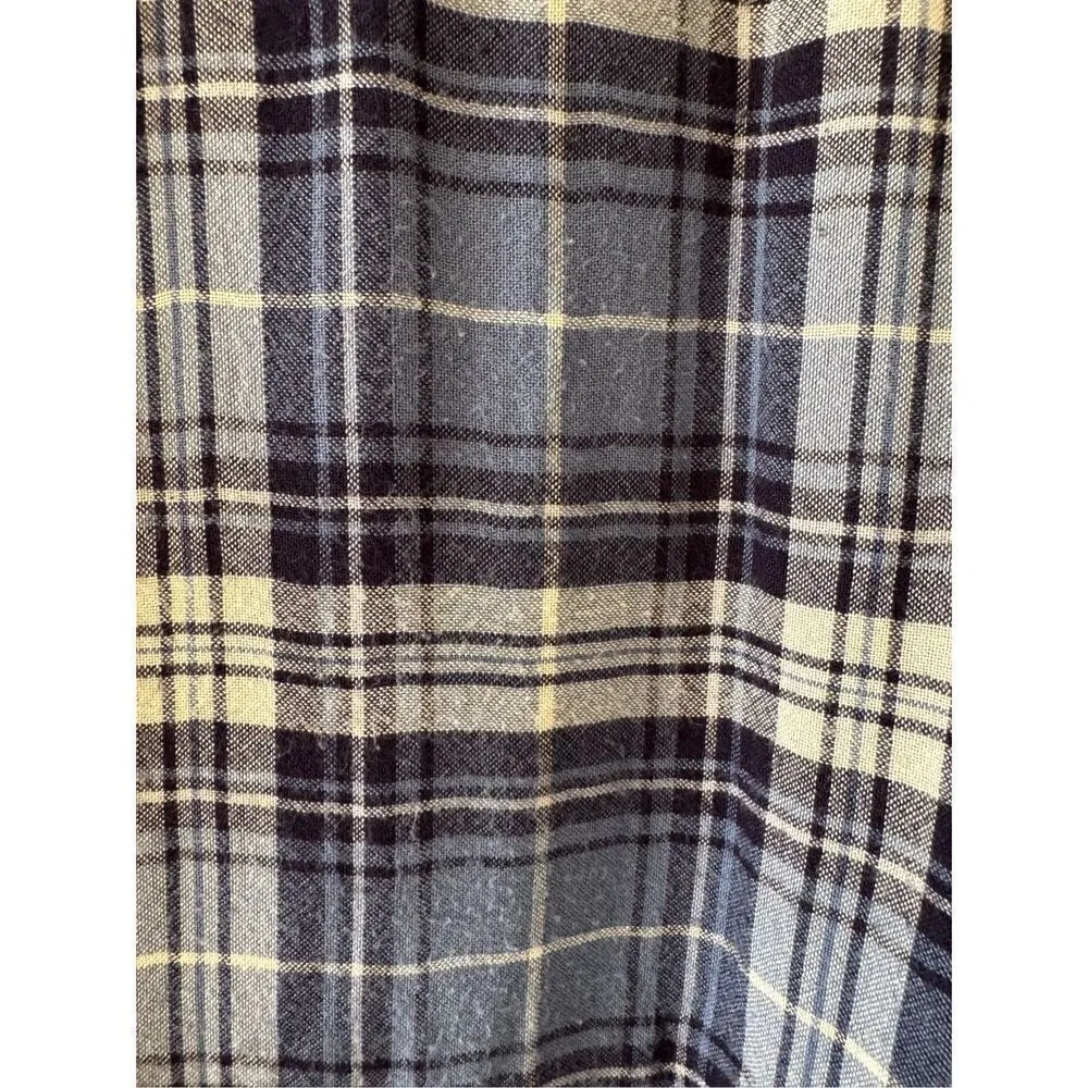 Sundance Flannel Button Up Shirt Long Sleeve Blue Plaid Flap Pockets  Sz S #2375 - Image 8