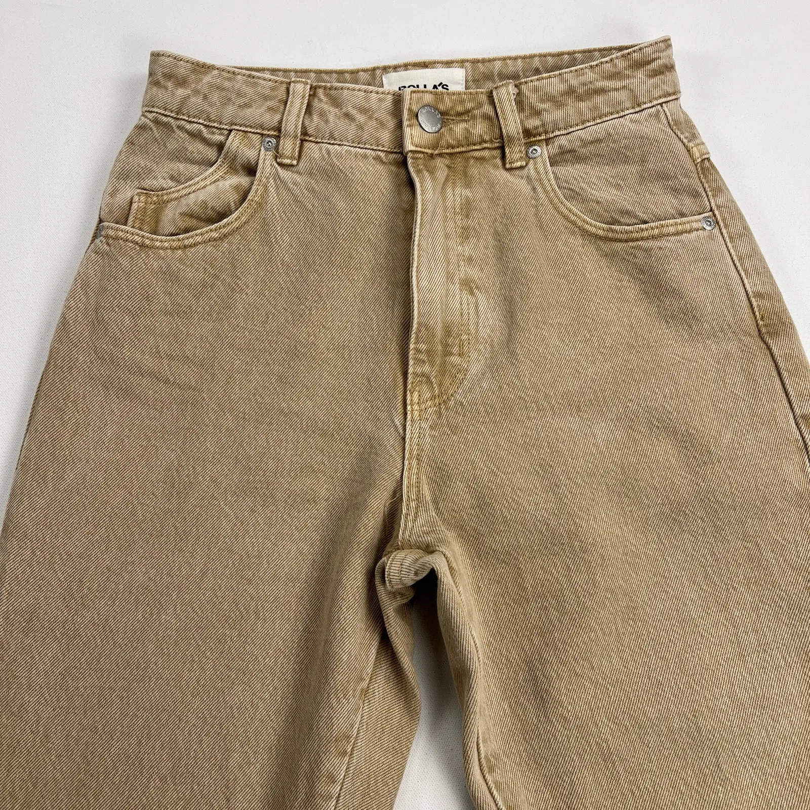 Rolla's Original High Rise Straight Leg Jeans Sand Tan 100% Cotton Size 25 - Image 5