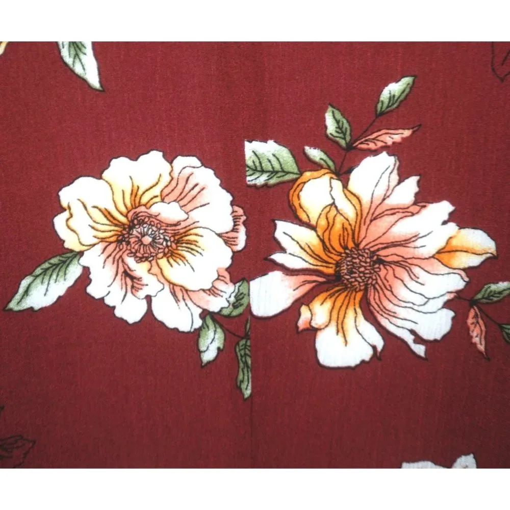 Stevie Hender Floral Dress Size L Midi Half Bell Sleeve Zip Back Boho Sheath - Image 7