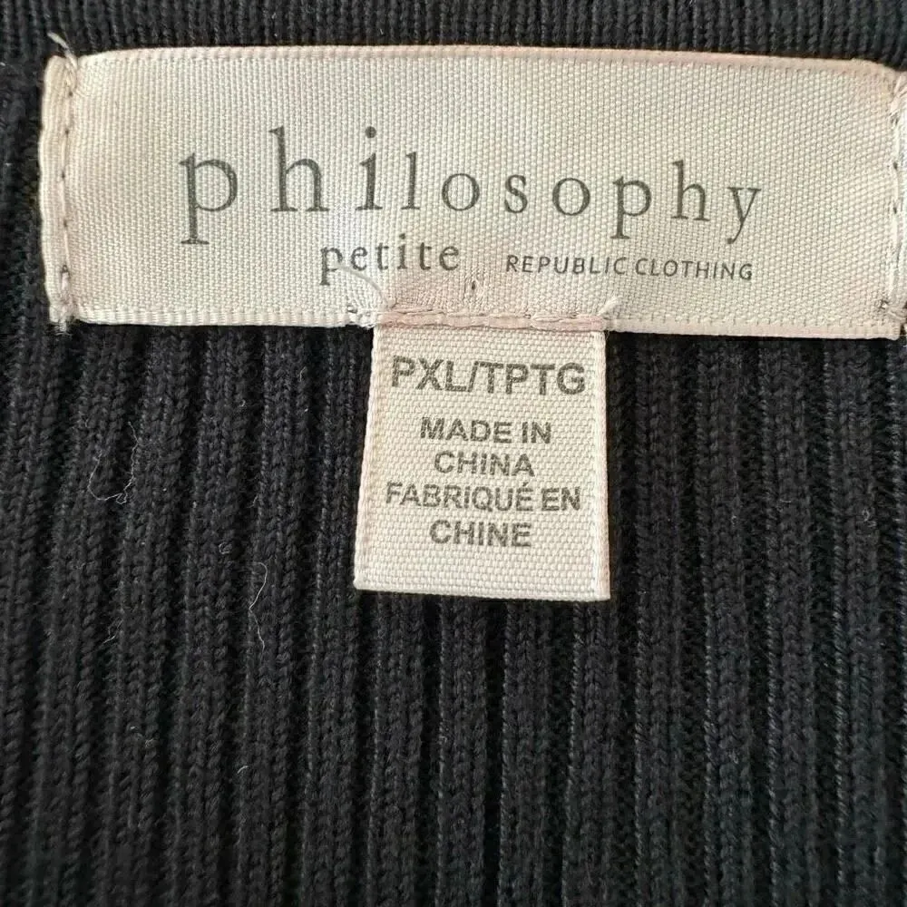 Philosophy Ribbed Knit Front Zipper Long Sleeves Soft Sweater SZ PXL #1962 - Image 6