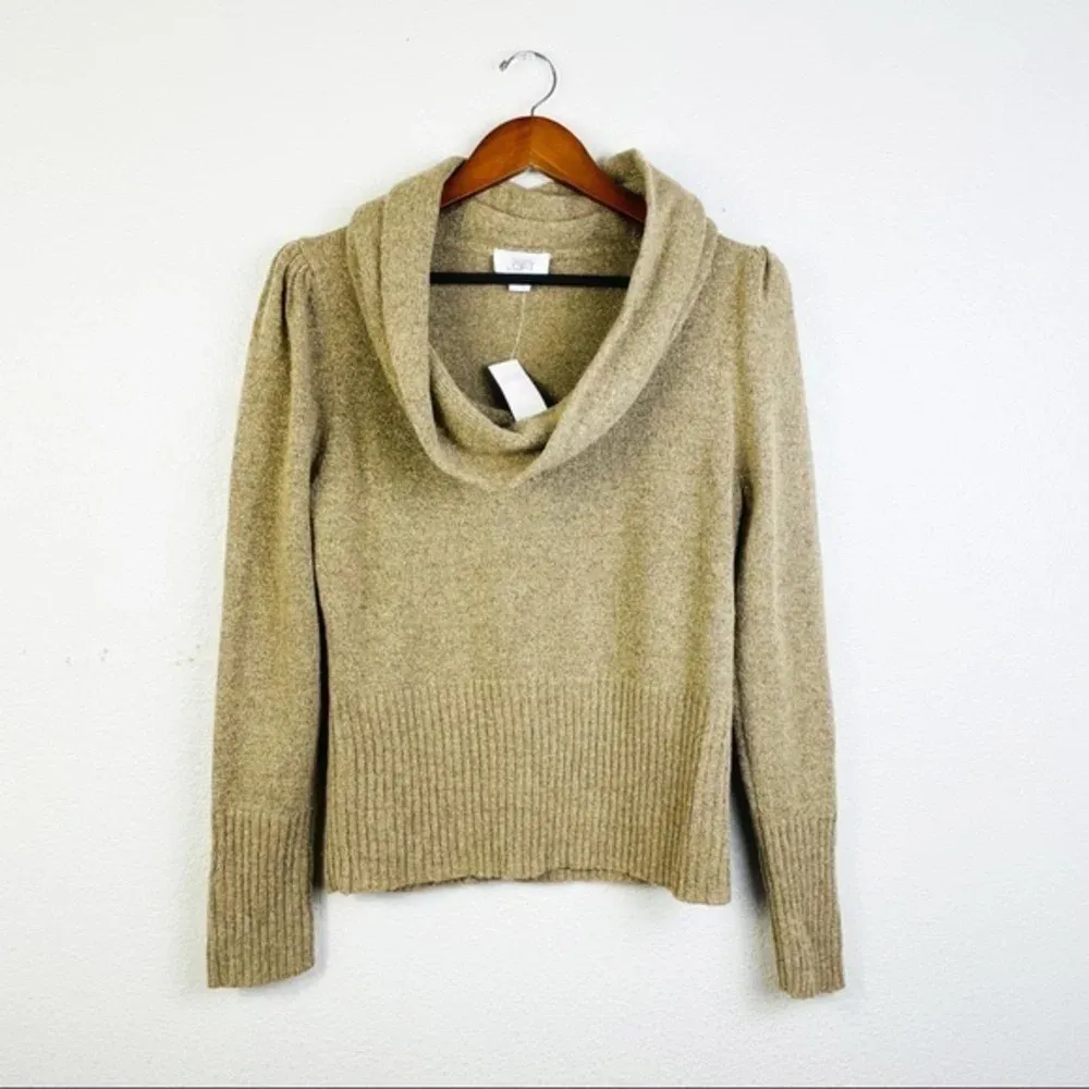 Ann Taylor LOFT Glitter Metallic‎ Thread Cowlneck Turtleneck Sweater Size Large - Image 3