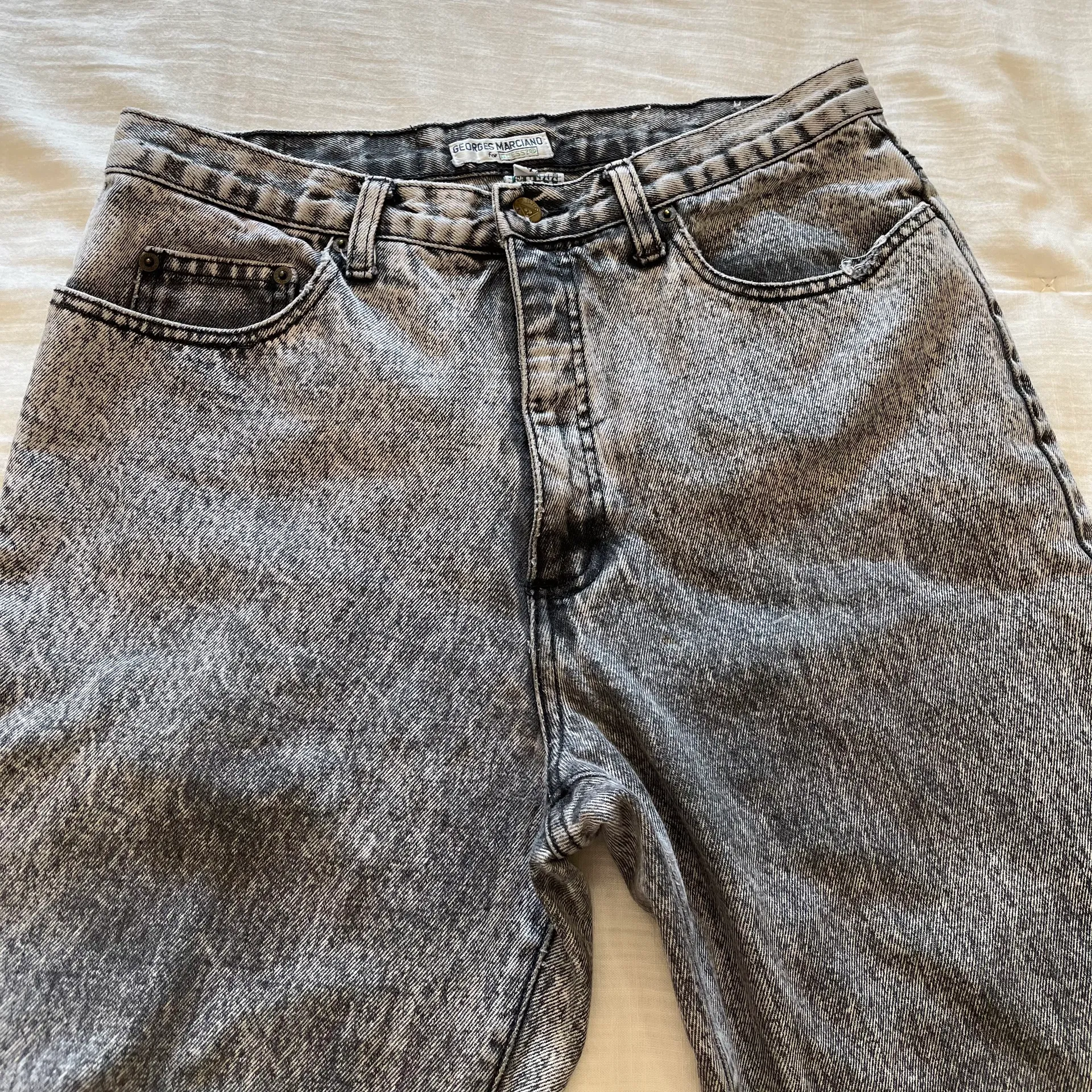 Vintage  Black Acid Wash Jeans - Image 3