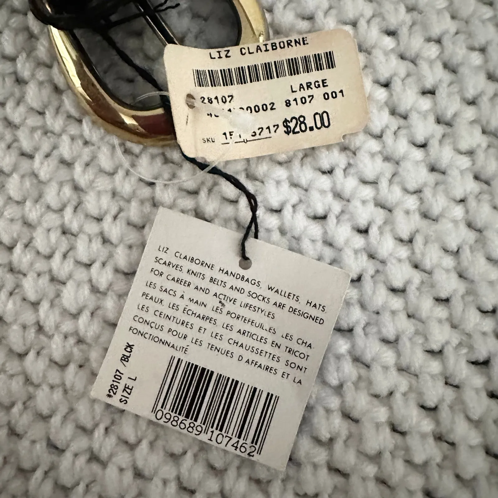 Liz Claiborne Vintage Deadstock Slim Black Leather Belt Starburst Floral New Lrg - Image 4