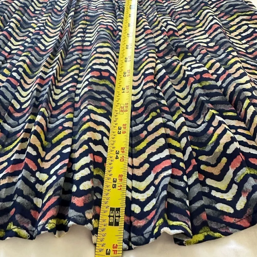 Daniel Rainn Women's M Shift Dress Multicolor Herringbone Short Pleats Buttons - Image 4